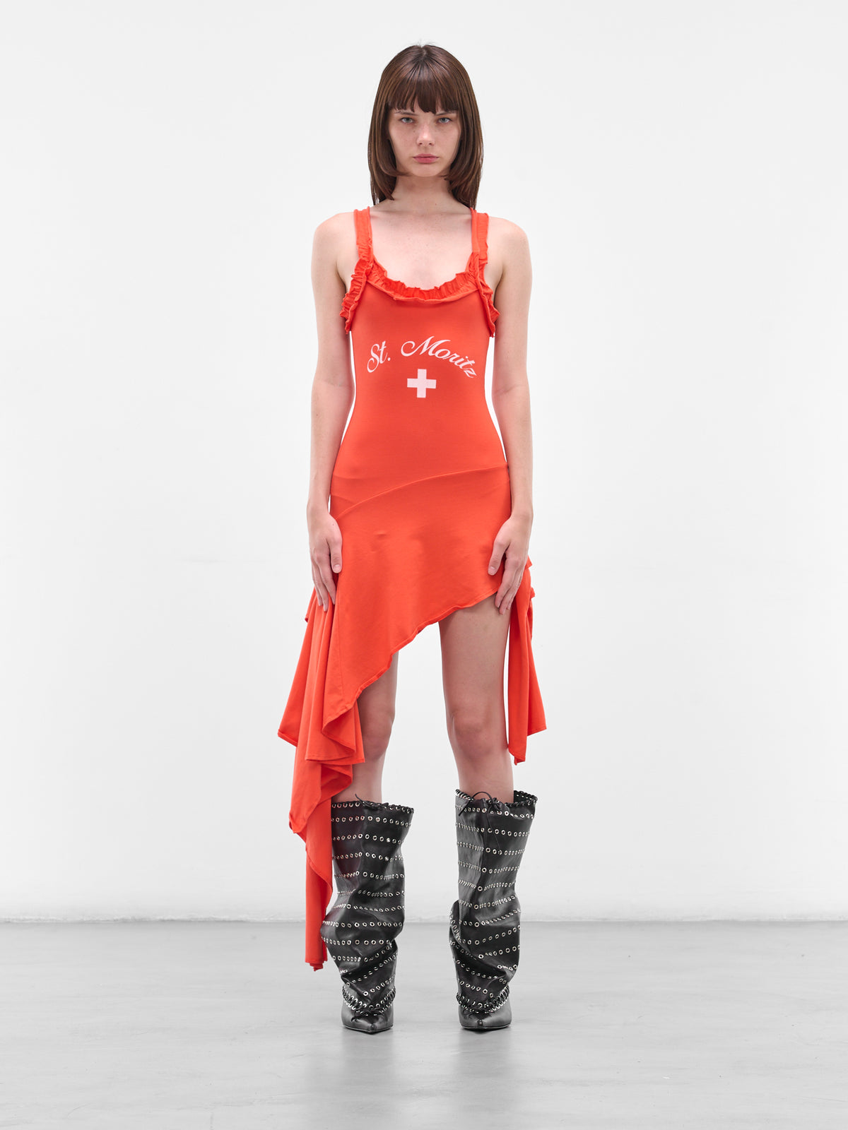 Orange 'St Moritz' Asymmetric Dress (ST-MORITZ-TANK-DRESS-ORANGE)
