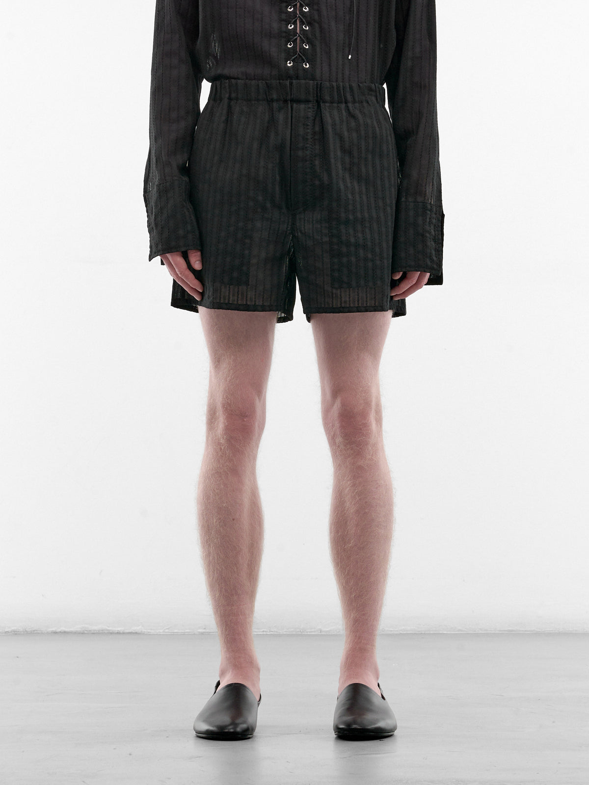 Black Cotton Striped Boxer Shorts (ST001-M-CO0023-BLACK)