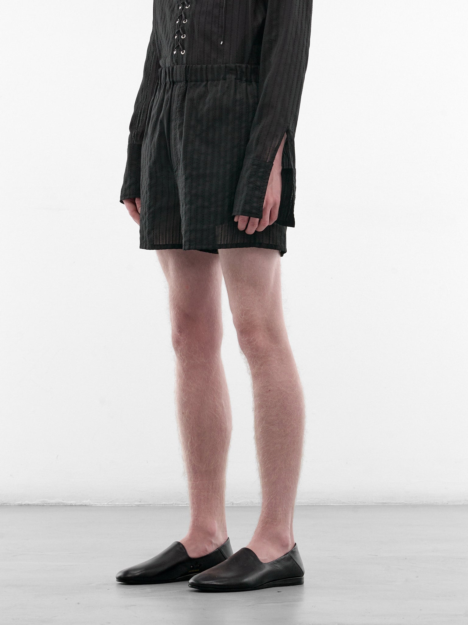 Black Cotton Striped Boxer Shorts (ST001-M-CO0023-BLACK)