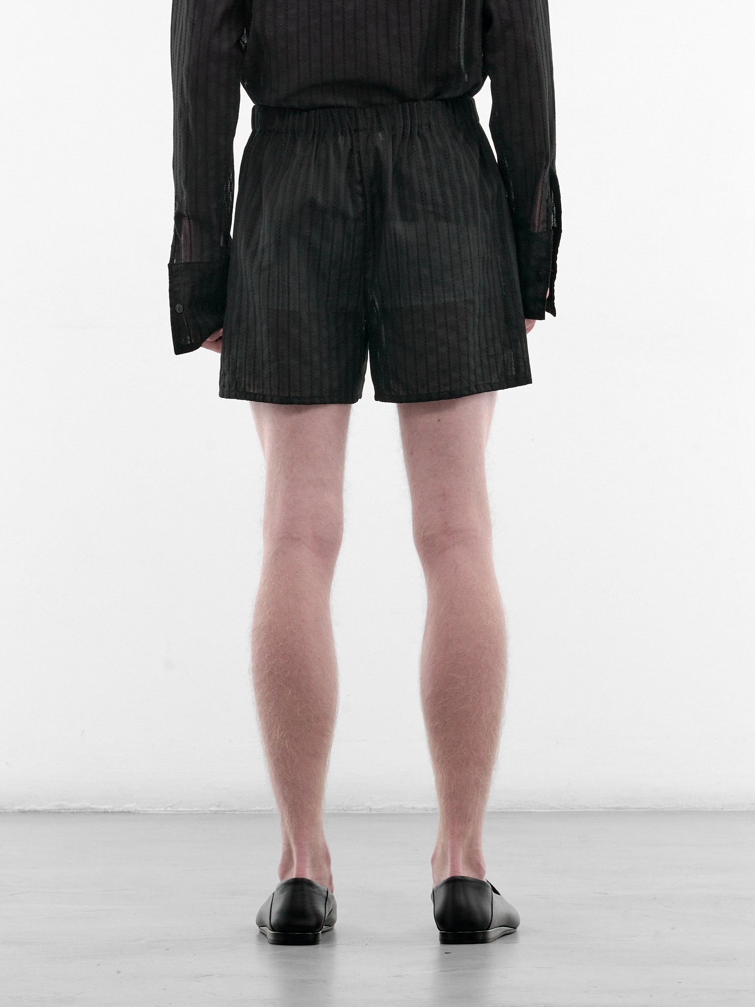 Black Cotton Striped Boxer Shorts (ST001-M-CO0023-BLACK)