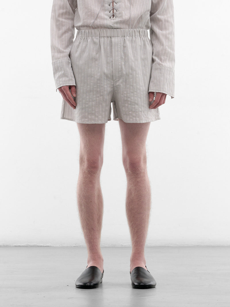 Gray Cotton Striped Boxer Shorts (ST001-M-CO0023-GREY)