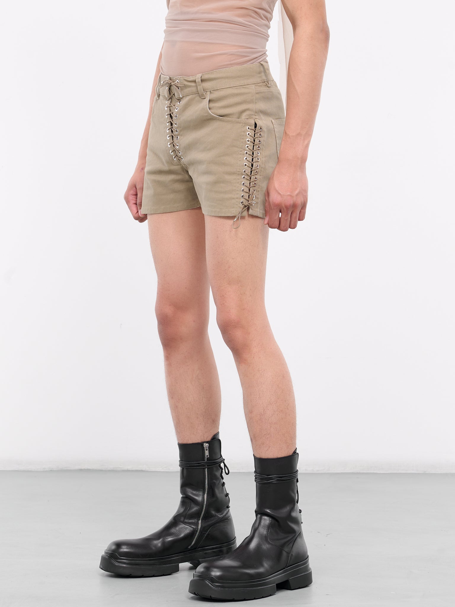 Double Laced-Up Shorts (ST003-W-DEN0003-DUNE-MOCHA)