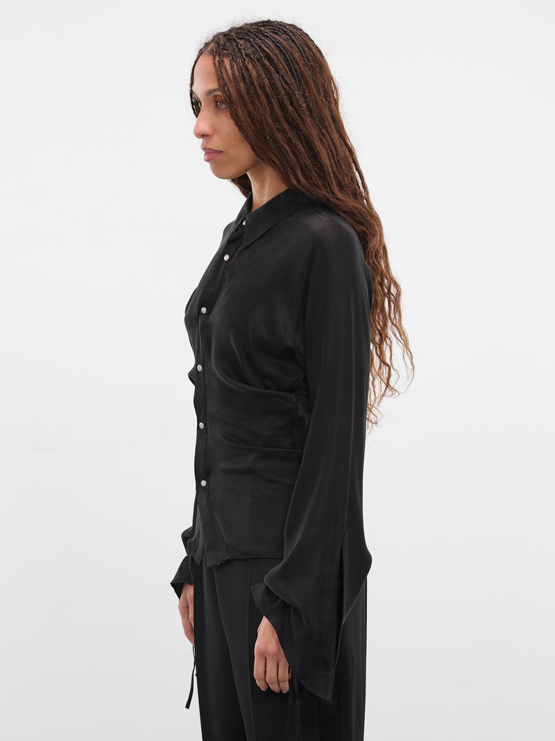 Black Draped Bell Shirt (ST01C2BL900-BLACK)