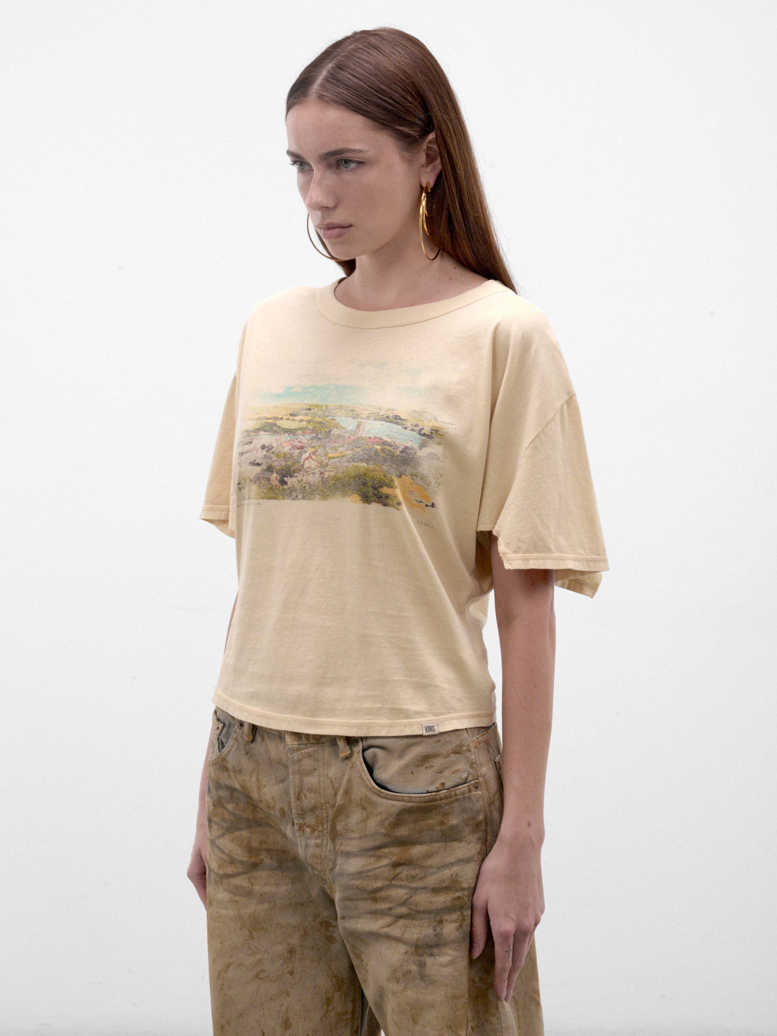 Cream Cotton Graphic Tee (STOTS0CR-STORM-CREAM)