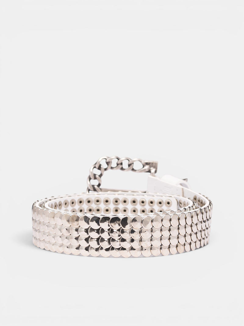 Studded Chain Buckle Belt (STUDDED-BELT-CHAIN-BUCKLE-WHIT)