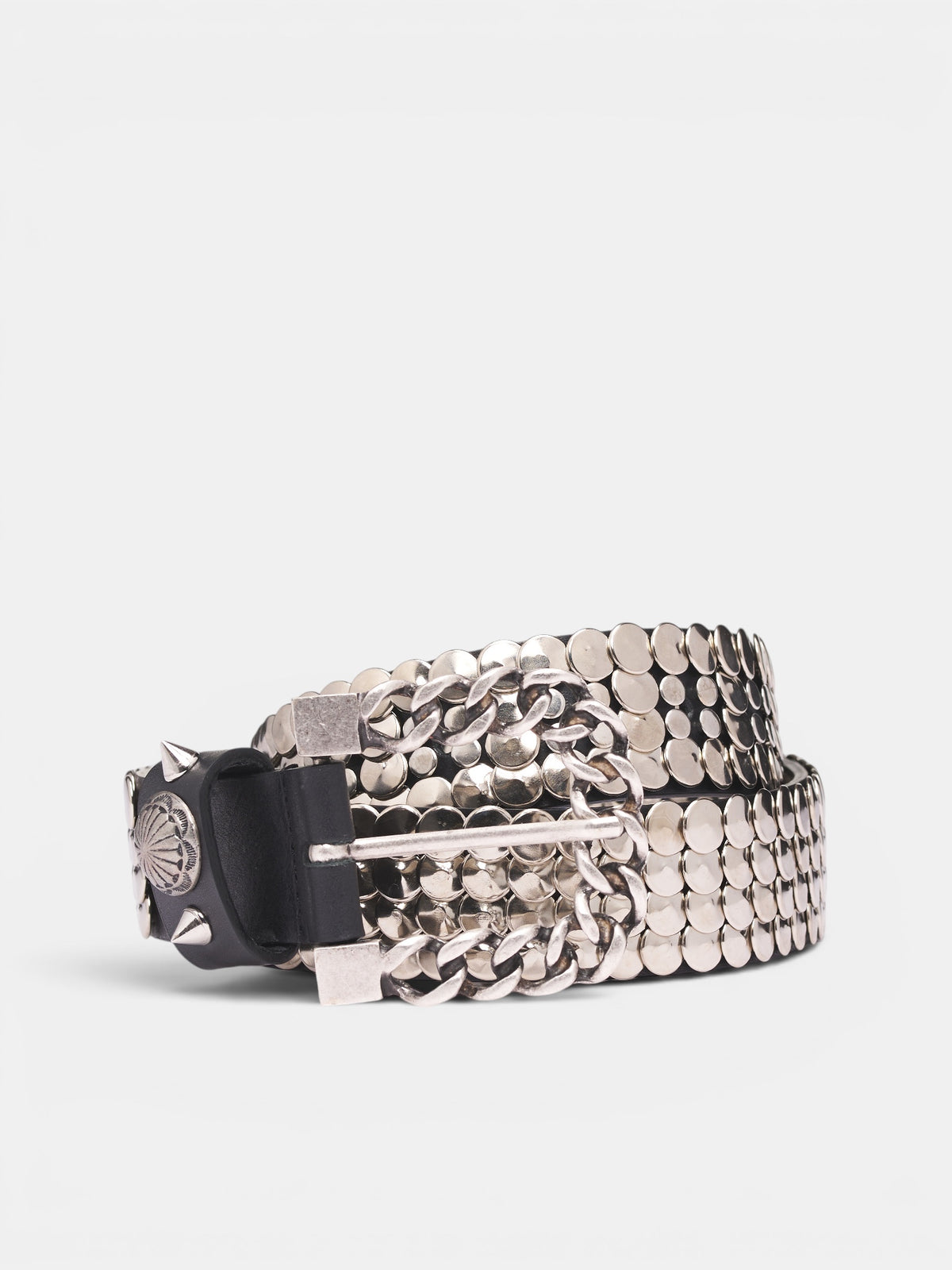 Studded Chain Buckle Belt (STUDDED-BELT-WITH-CHAIN-BUCKLE)