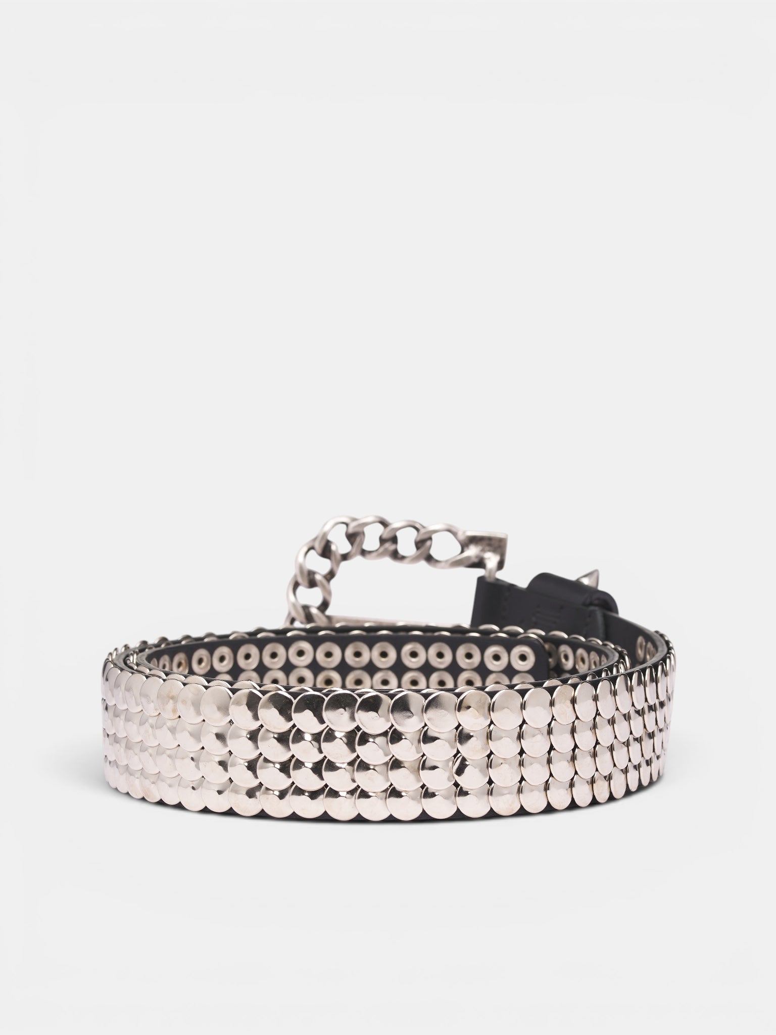 Studded Chain Buckle Belt (STUDDED-BELT-WITH-CHAIN-BUCKLE)