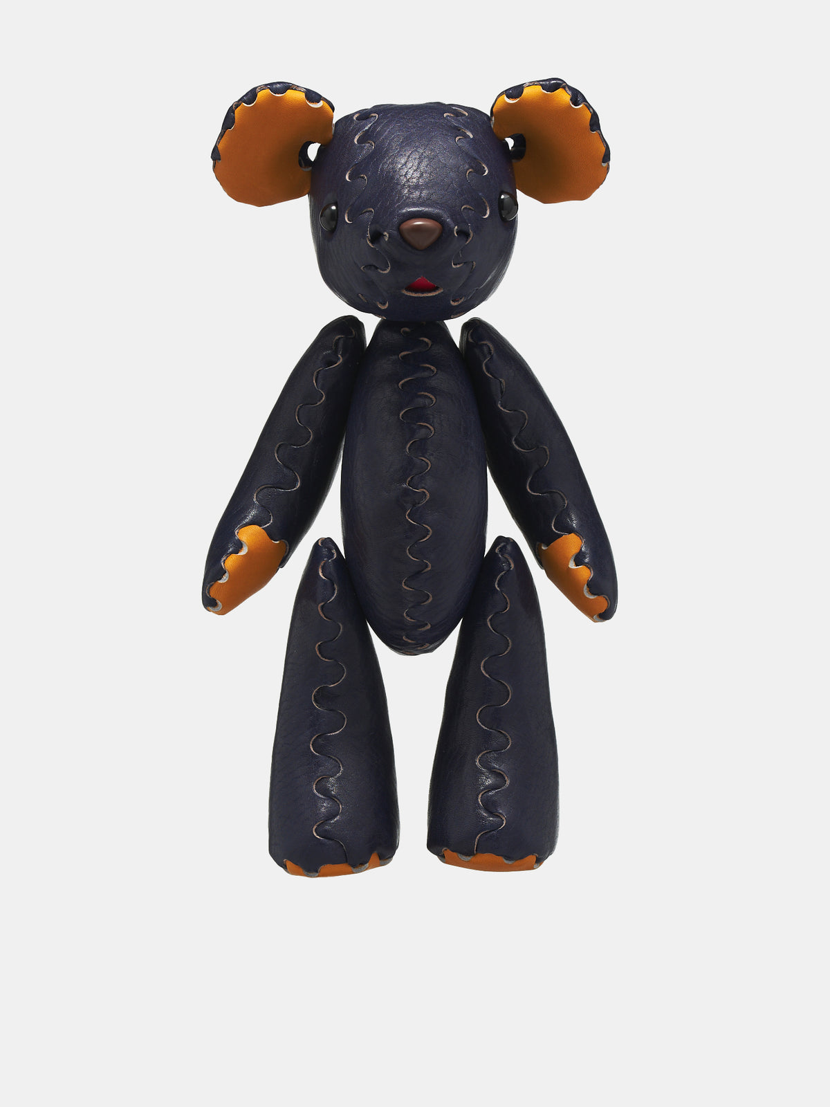 Leather Stuffed Teddy Bear (STUFFED-BEAR-NAVY)