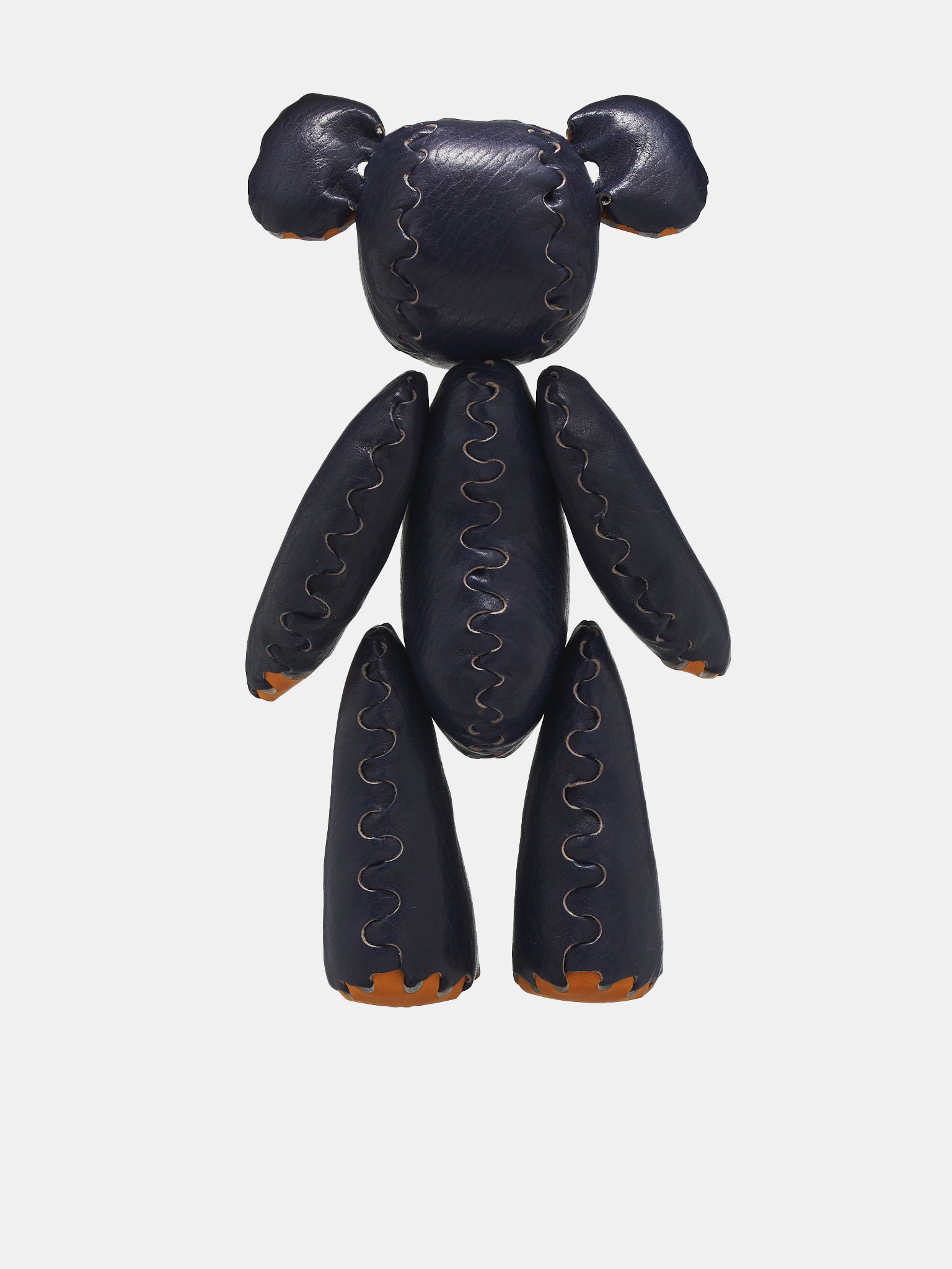 Leather Stuffed Teddy Bear (STUFFED-BEAR-NAVY)