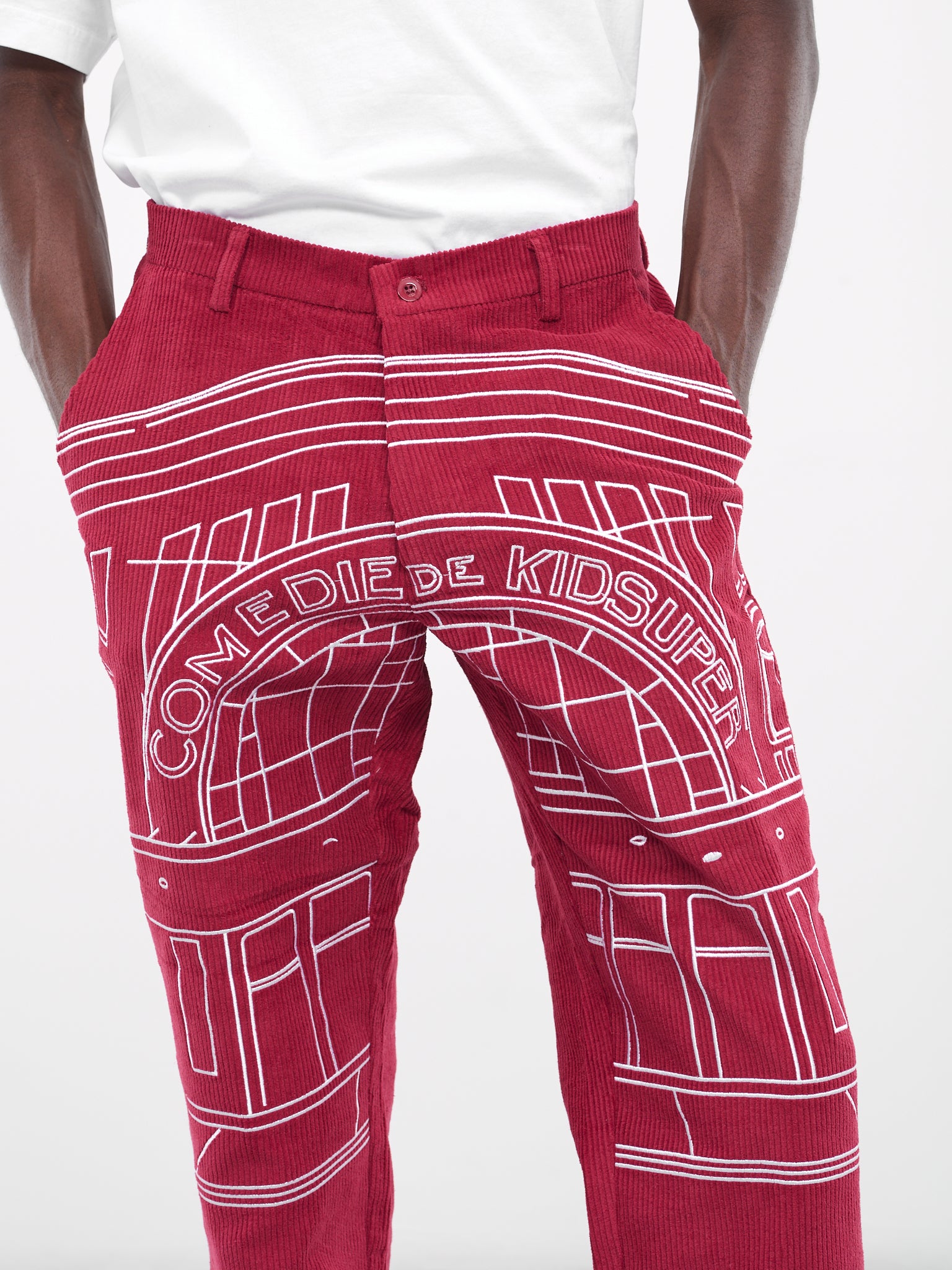 Comedie de KidSuper Suit Pants (SUB-7-BURGUNDY)