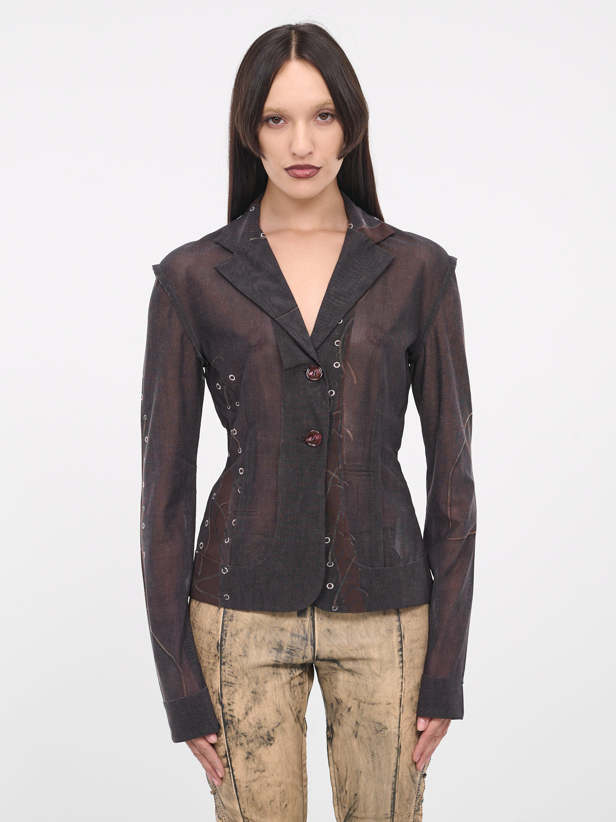 Fitted Suit Jacket (SUIT000521-DARK-BROWN)