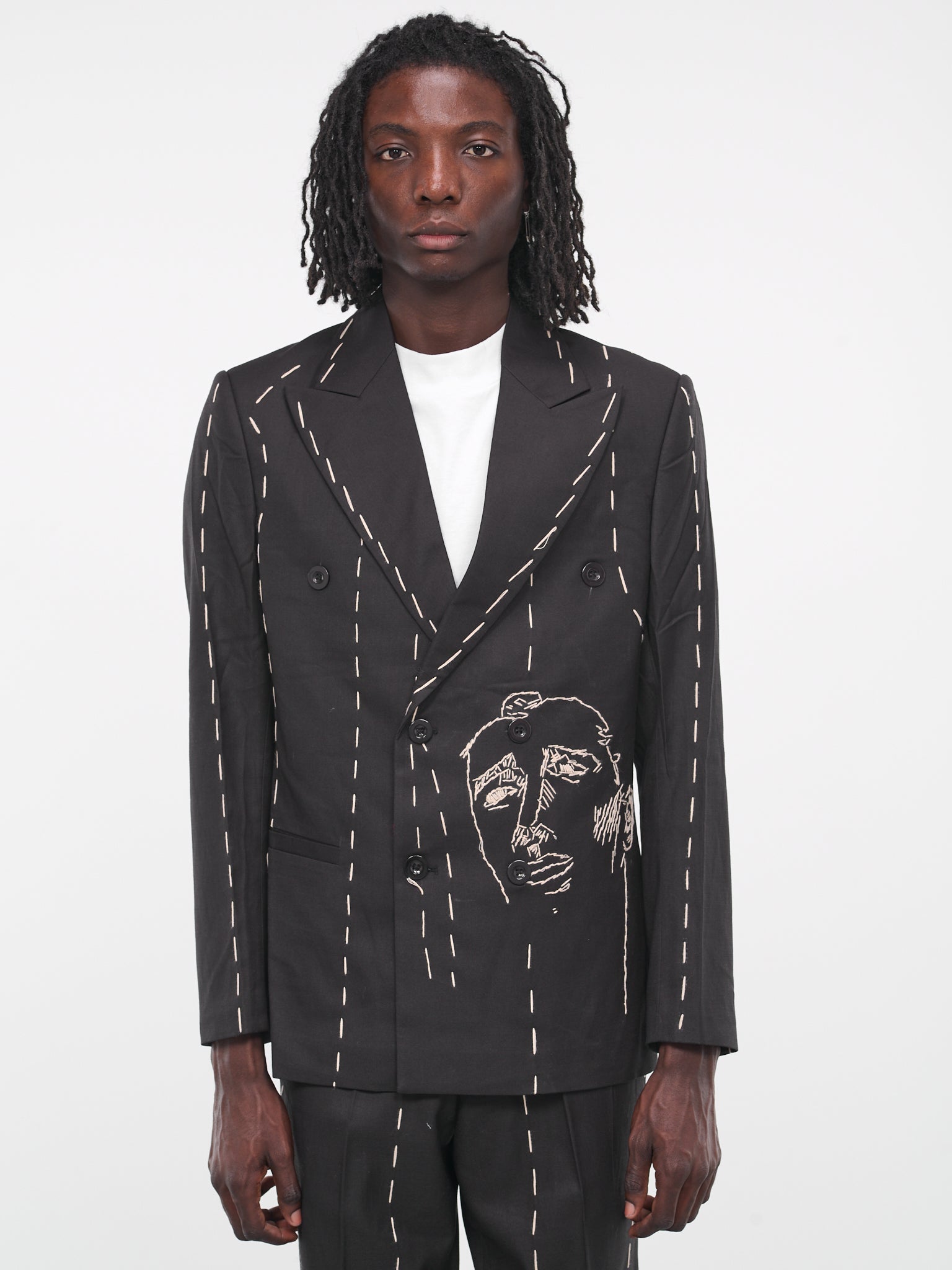 Embroidered Suit Jacket (SUT-3-BLACK)