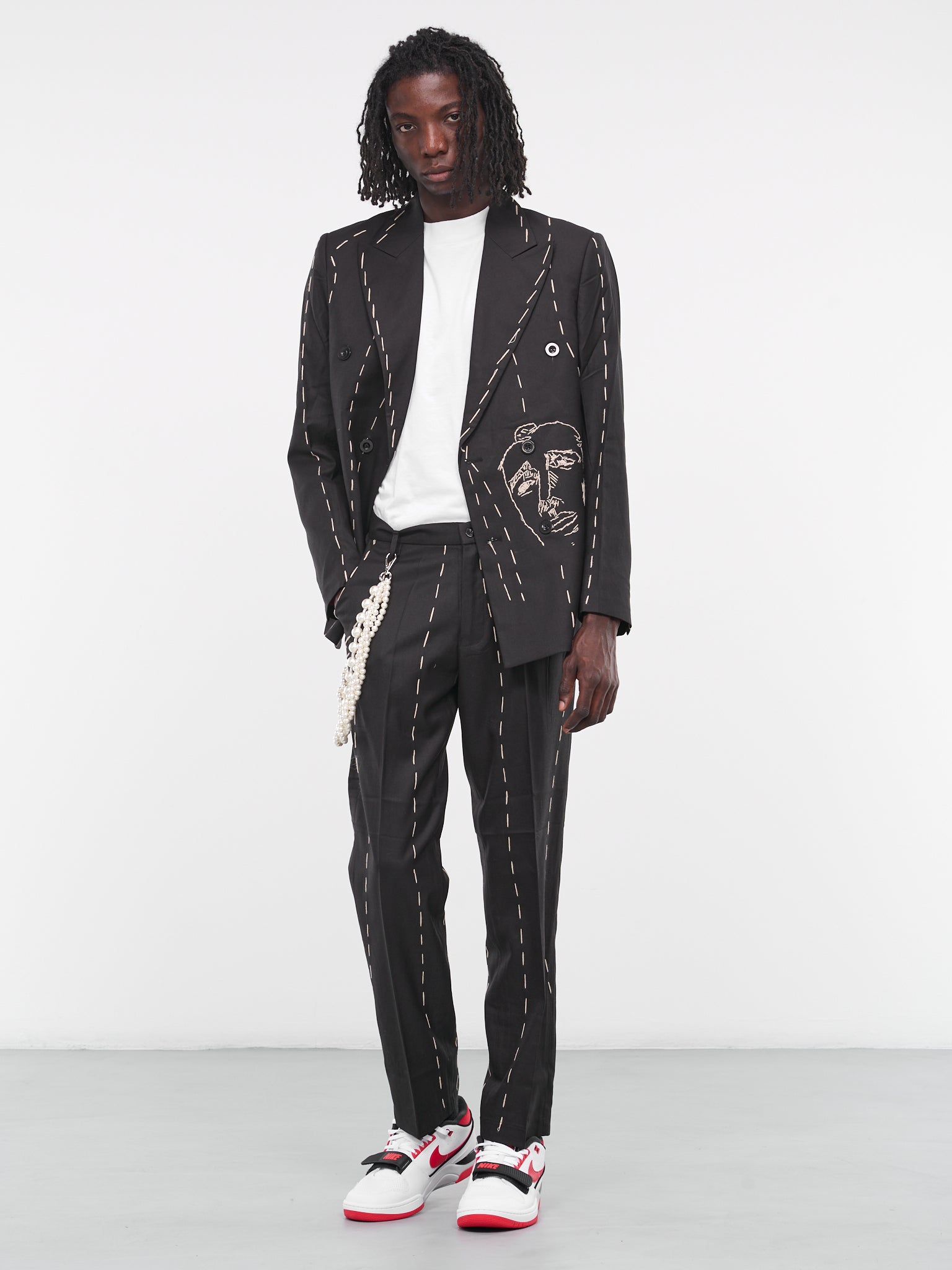 Embroidered Suit Pants (SUB-3-BLACK)