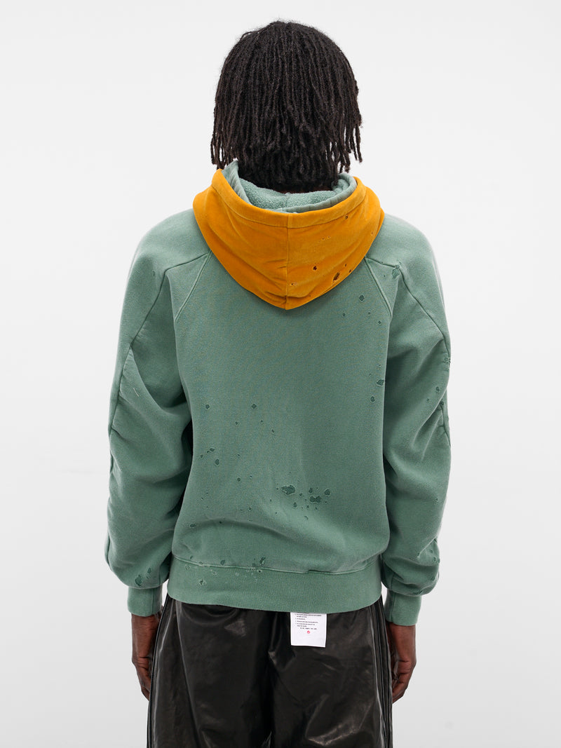 Green Layered Velour Zip Hoodie (SW-SV-NGA-1003-GREEN)