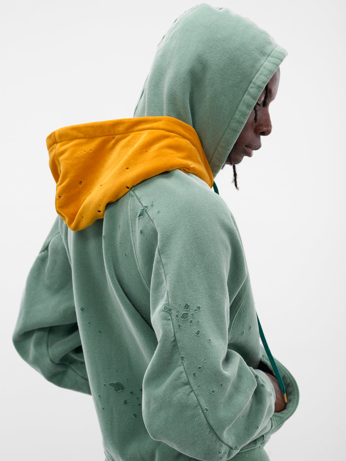 Green Layered Velour Zip Hoodie (SW-SV-NGA-1003-GREEN)