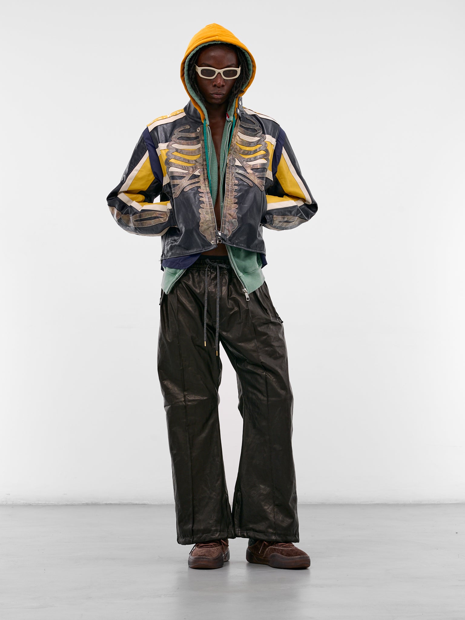 Green Layered Velour Zip Hoodie (SW-SV-NGA-1003-GREEN)