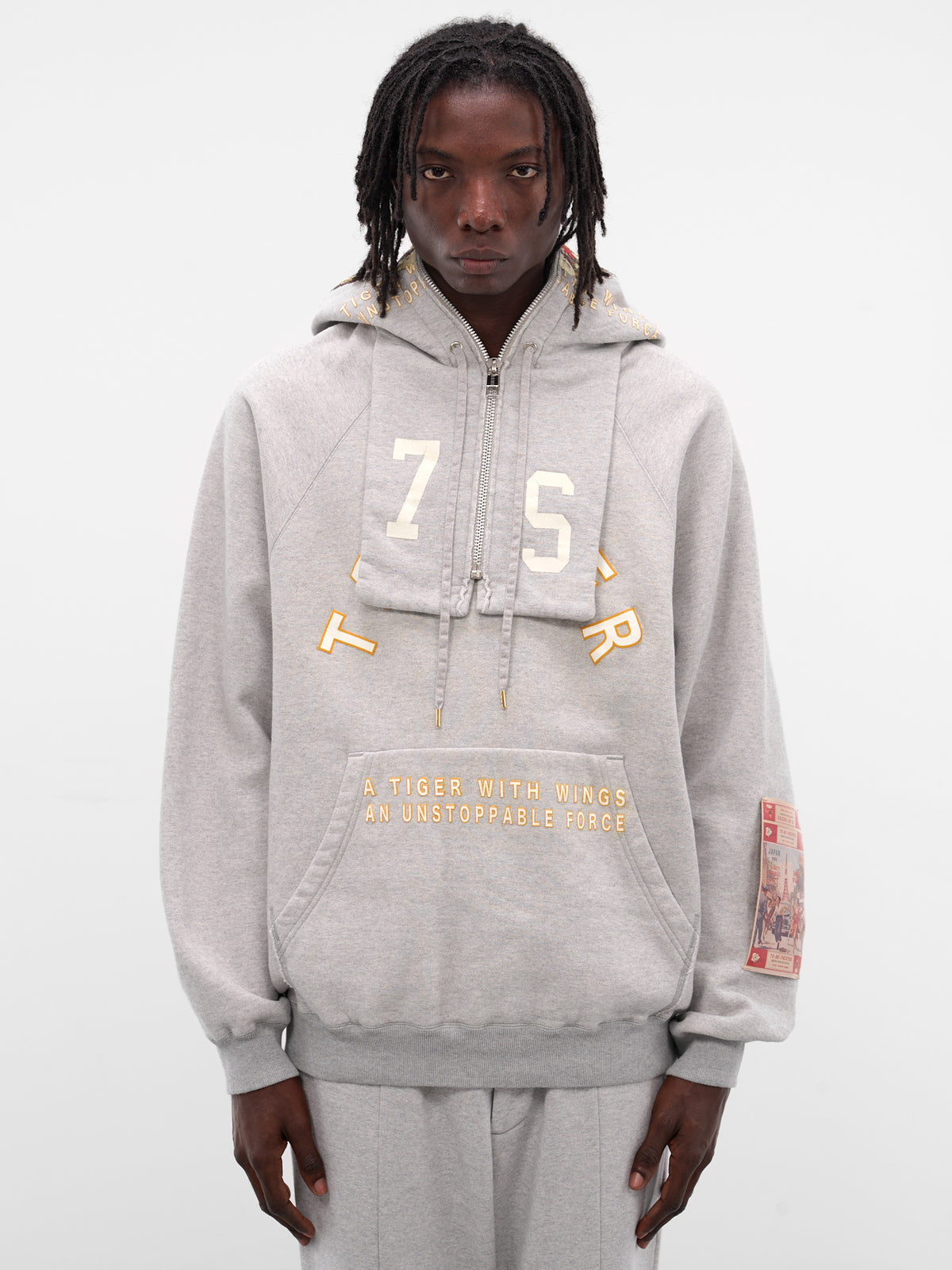 Gray 'Tiger Ascend' Graphic Hoodie (SW-SV-NGA-1004-GRAY)