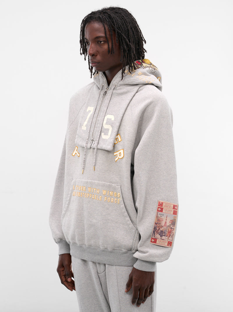 Gray 'Tiger Ascend' Graphic Hoodie (SW-SV-NGA-1004-GRAY)