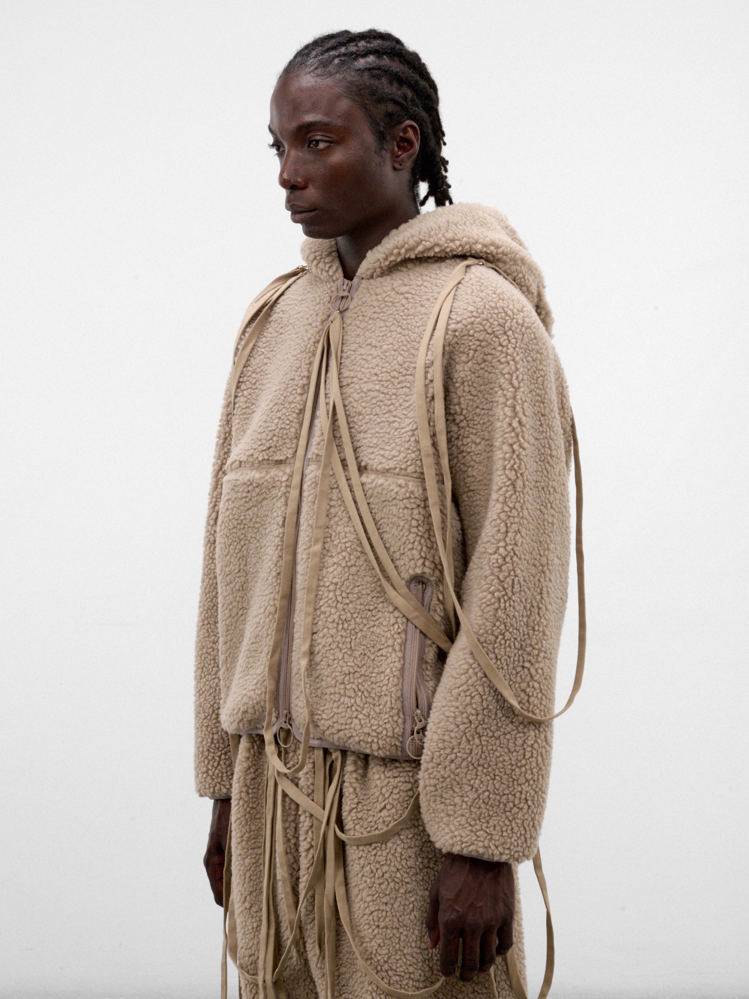 Wool Boa Pajama Zip-Up Jacket (SW-SV-NRA-1004 -BROWN)
