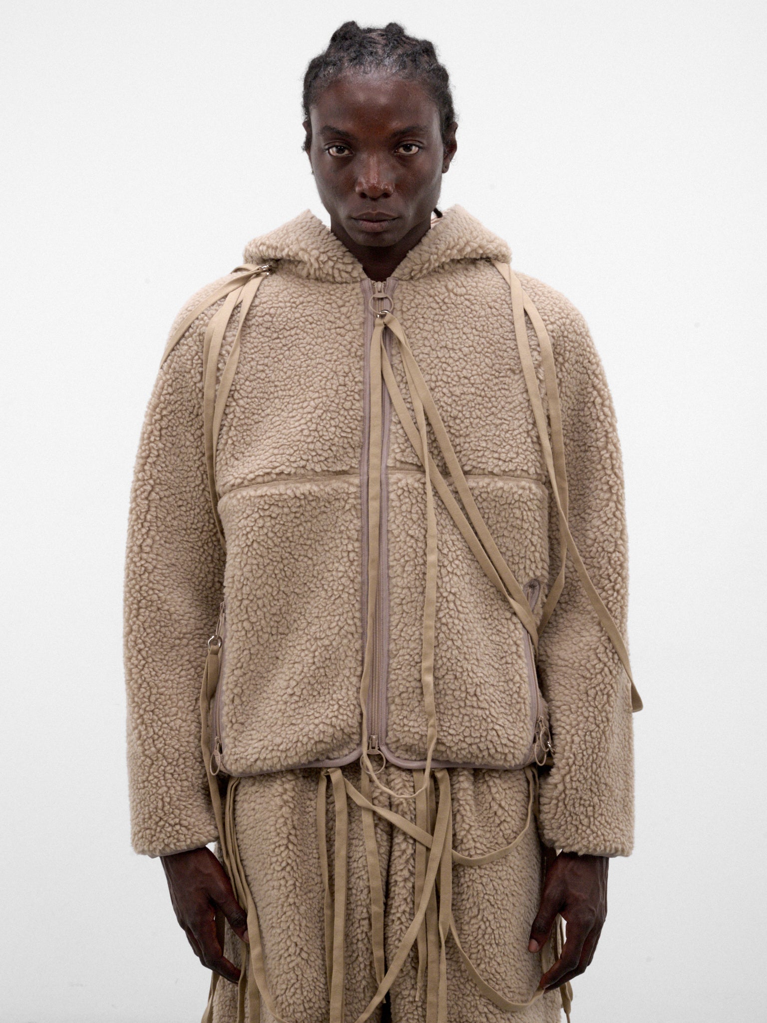 Wool Boa Pajama Zip-Up Jacket (SW-SV-NRA-1004 -BROWN)