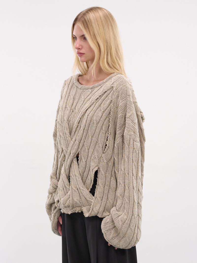 Beige Frederico Interwoven Knit Sweater (SW01ST-FREDERICO-STONE)