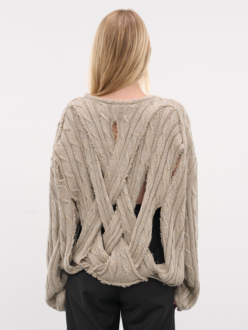 Beige Frederico Interwoven Knit Sweater (SW01ST-FREDERICO-STONE)