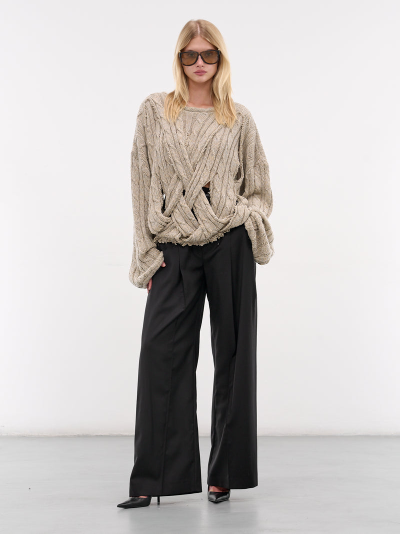 Black Peppo Wool Trousers (PA10BL-PEPPO-BLACK)