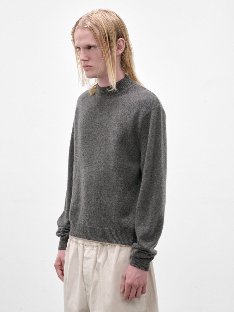 Gray Cashmere Crewneck Sweater (SWM00635AK00264-GREY)