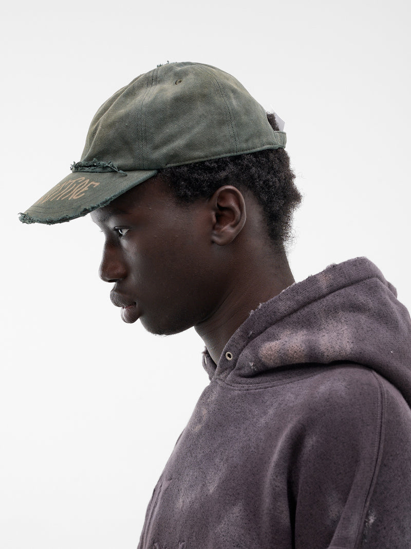 Gray Cotton Guillotine Distressed Cap (SXY01AP-T1744-726-GREY)