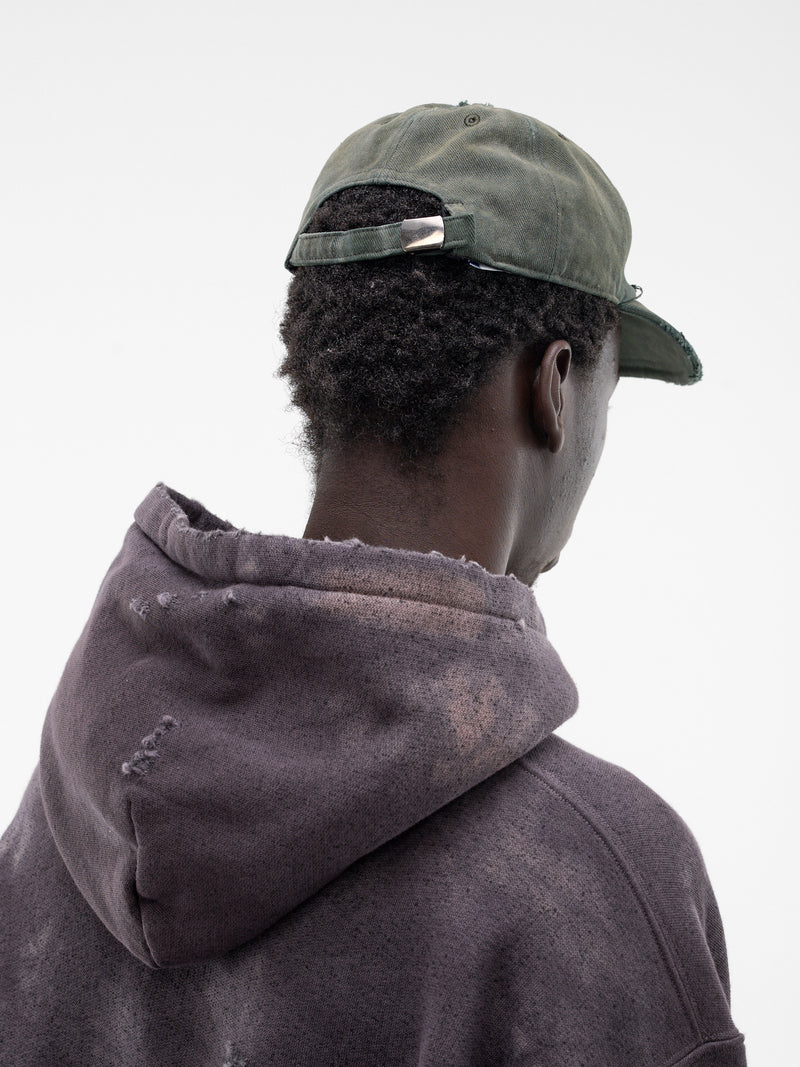 Gray Cotton Guillotine Distressed Cap (SXY01AP-T1744-726-GREY)
