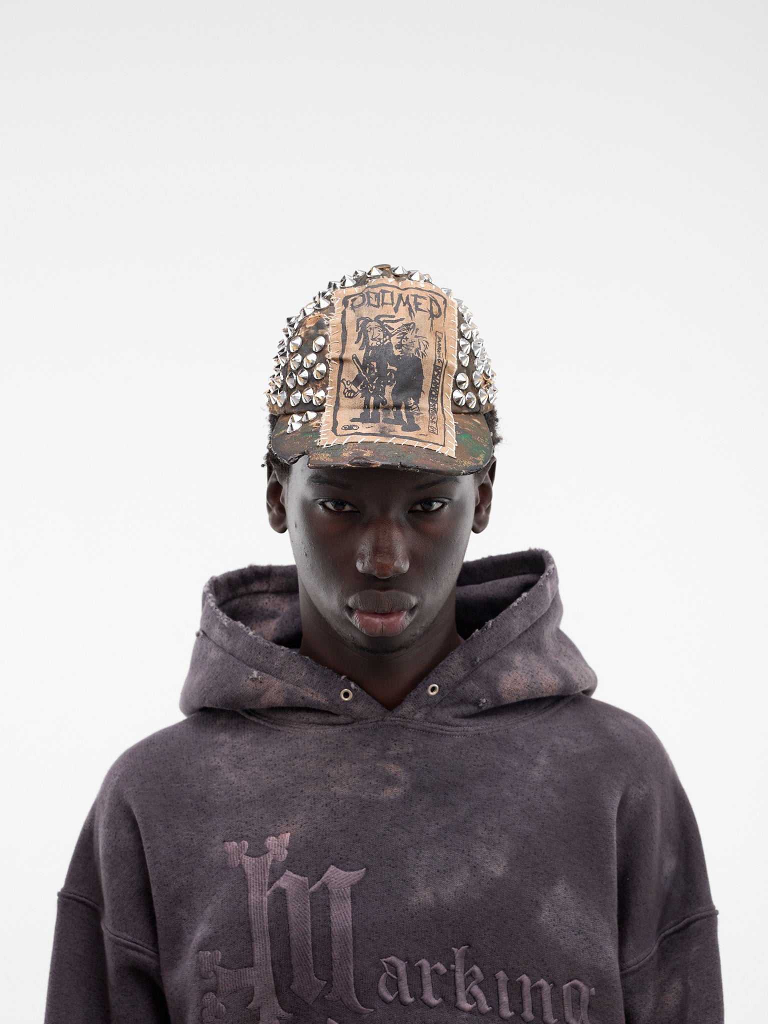 Brown Studded Patch Camo Cap (SXY02AP-T1532-772-BROWN)