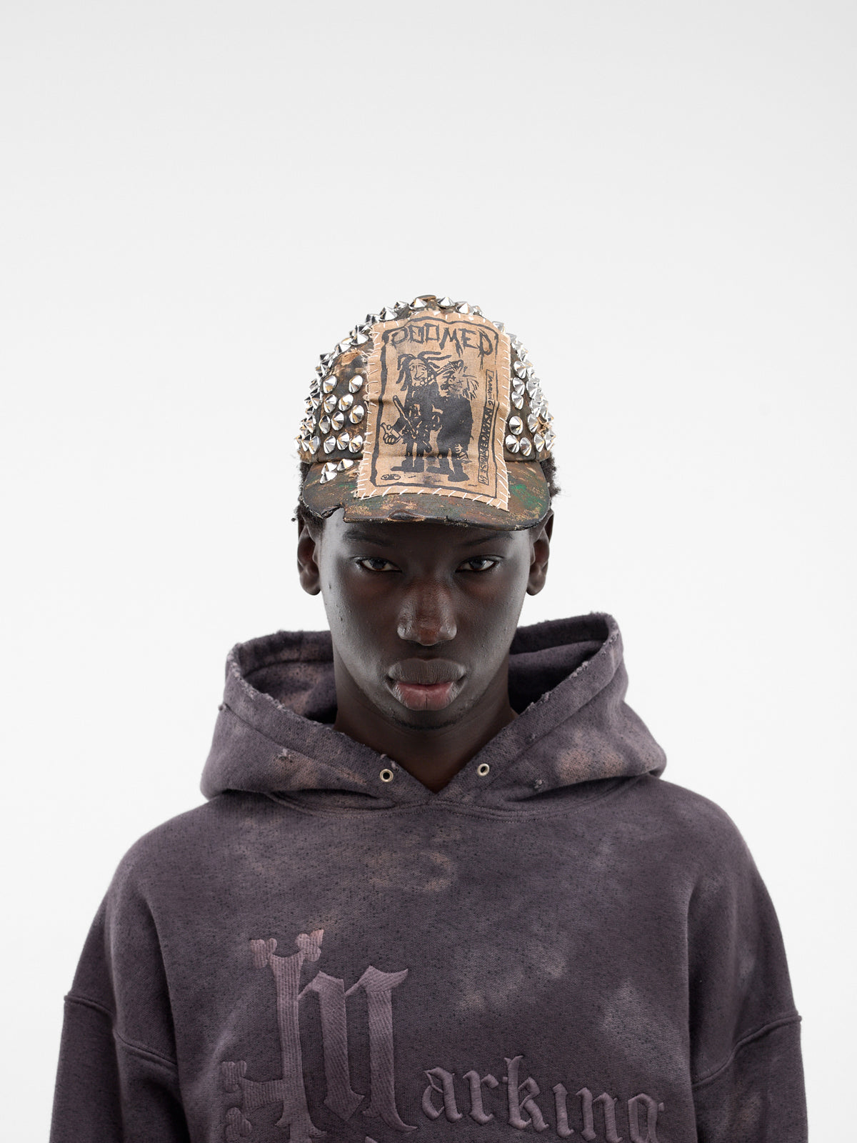 Brown Studded Patch Camo Cap (SXY02AP-T1532-772-BROWN)