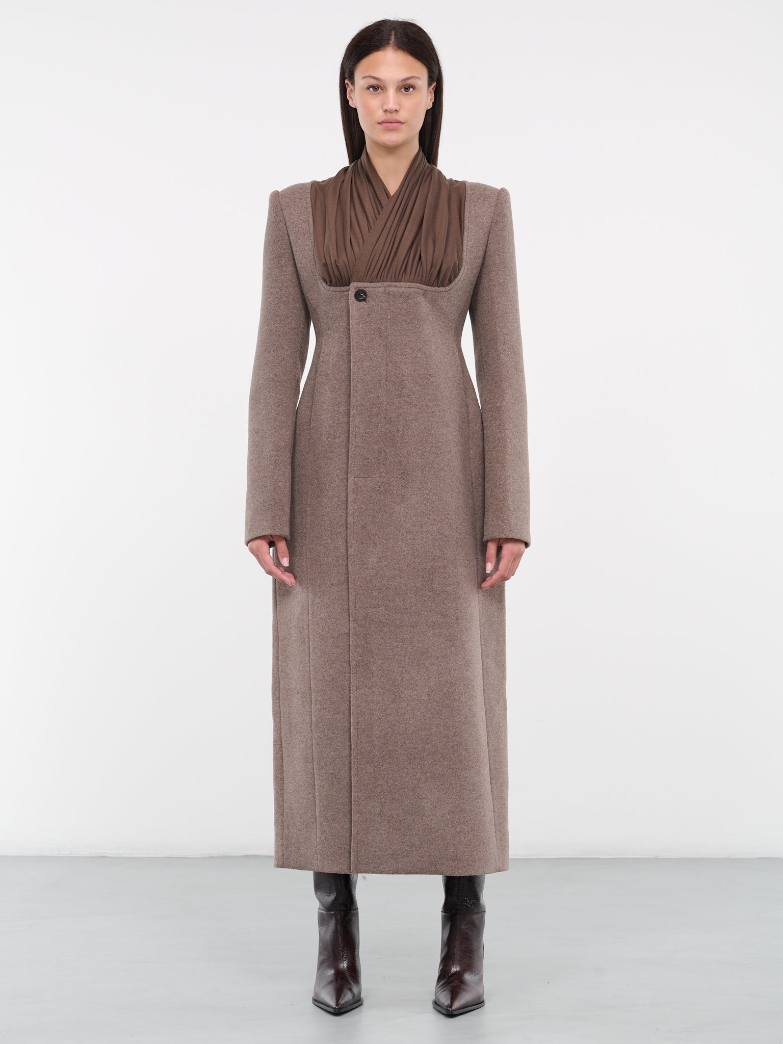 Gathered Panel Coat (SY-C4-MUD)