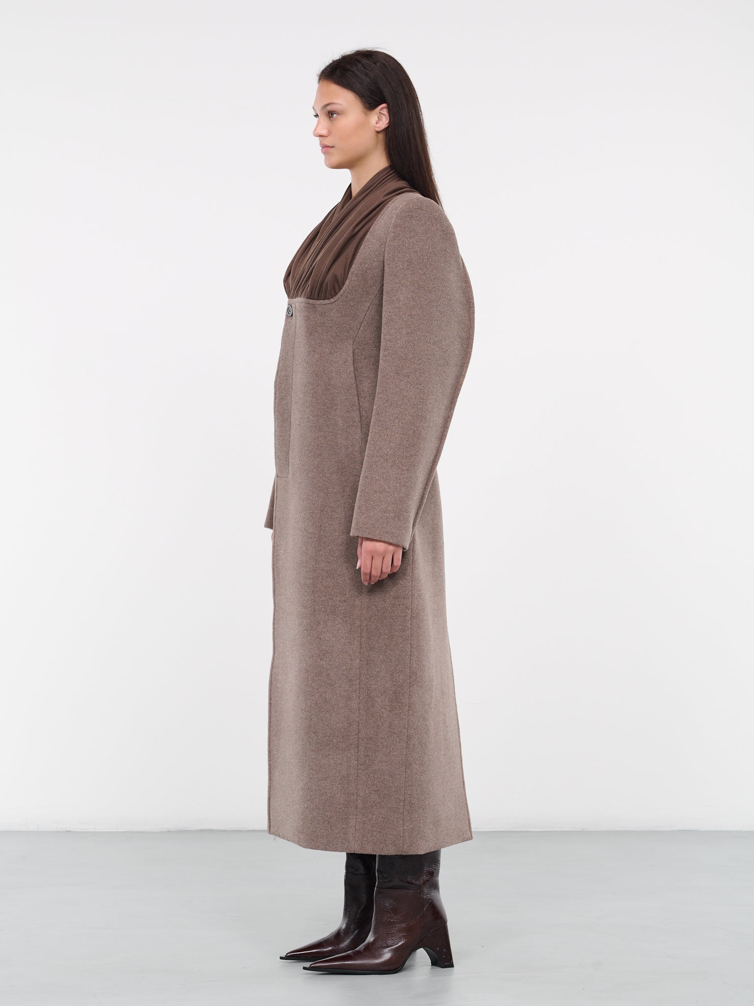 Gathered Panel Coat (SY-C4-MUD)