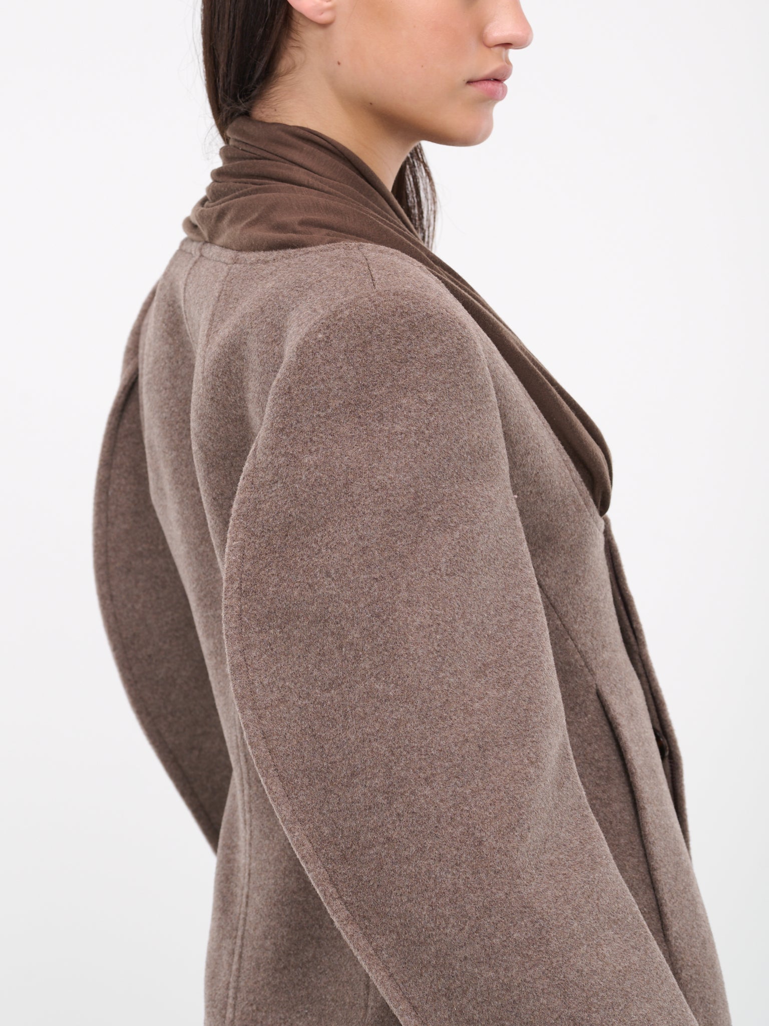 Gathered Panel Coat (SY-C4-MUD)