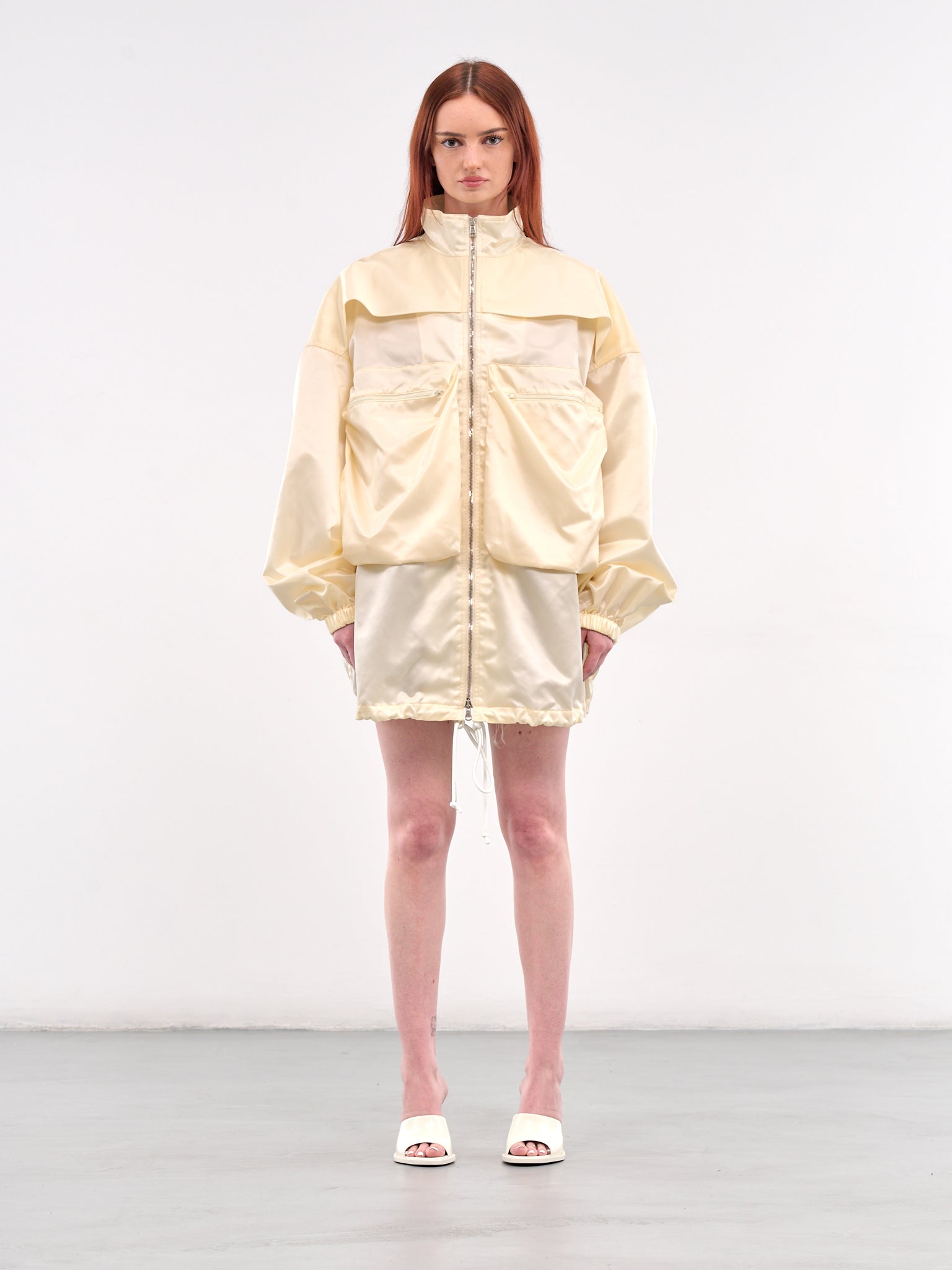 Satin Zip Jacket (SY-J17-IVORY)
