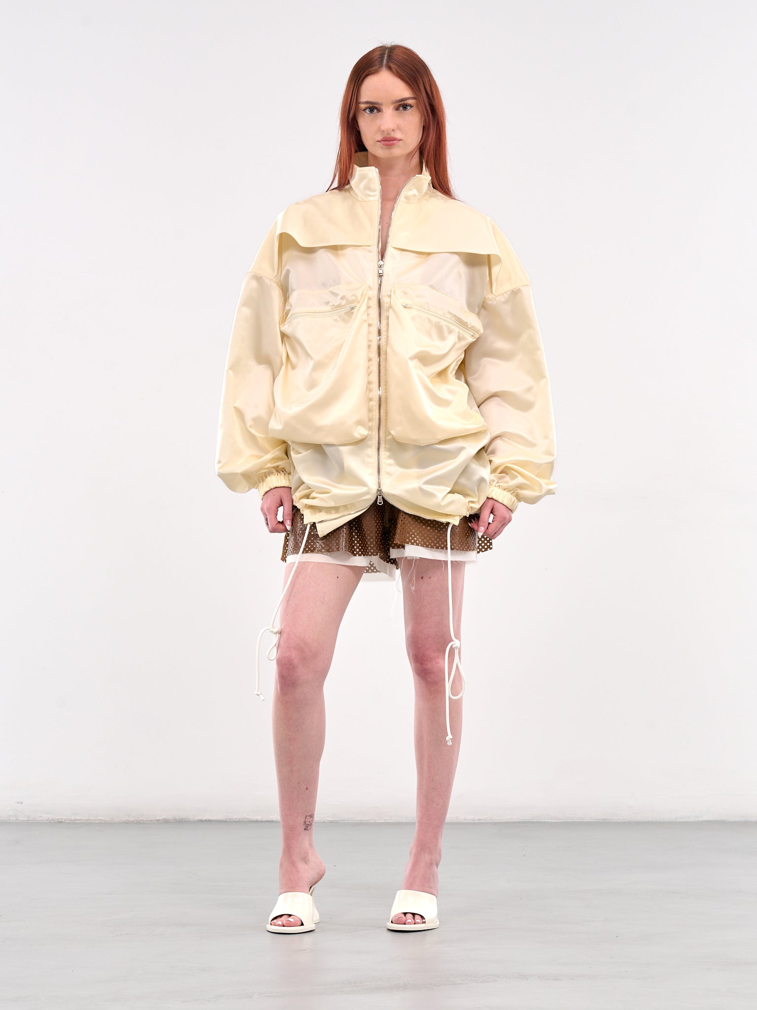 Satin Zip Jacket (SY-J17-IVORY)