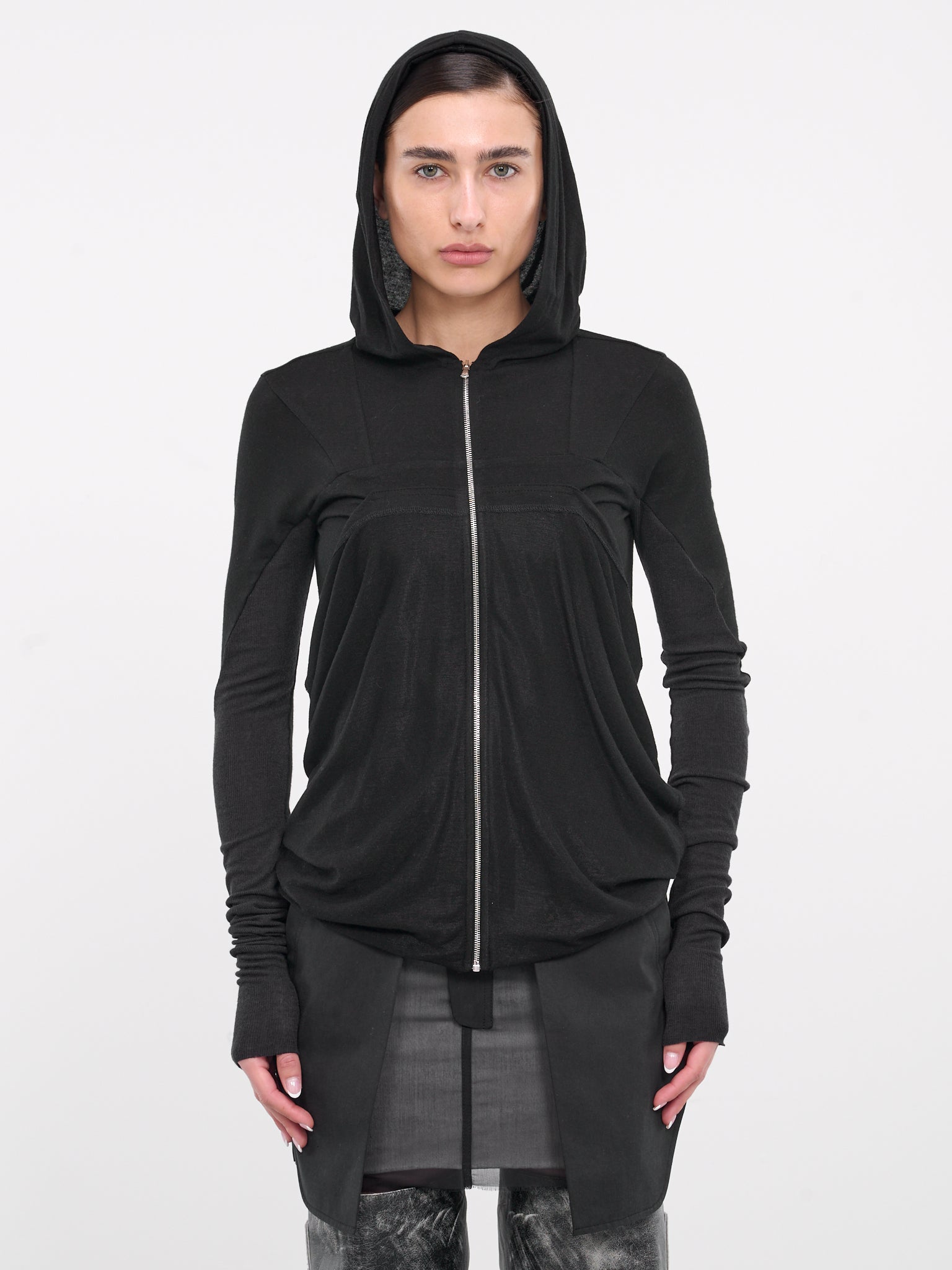 Folded Zip-Up Hoodie (SY-T28-BLACK)