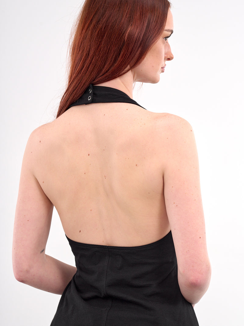 Flared Hoop Halter Top (SY-T40-BLACK)