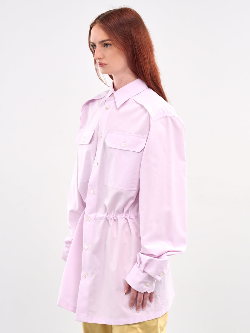 Drawstring Waist Military Shirt (SY-T43-PINK)