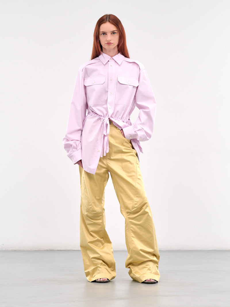 Drawstring Waist Military Shirt (SY-T43-PINK)