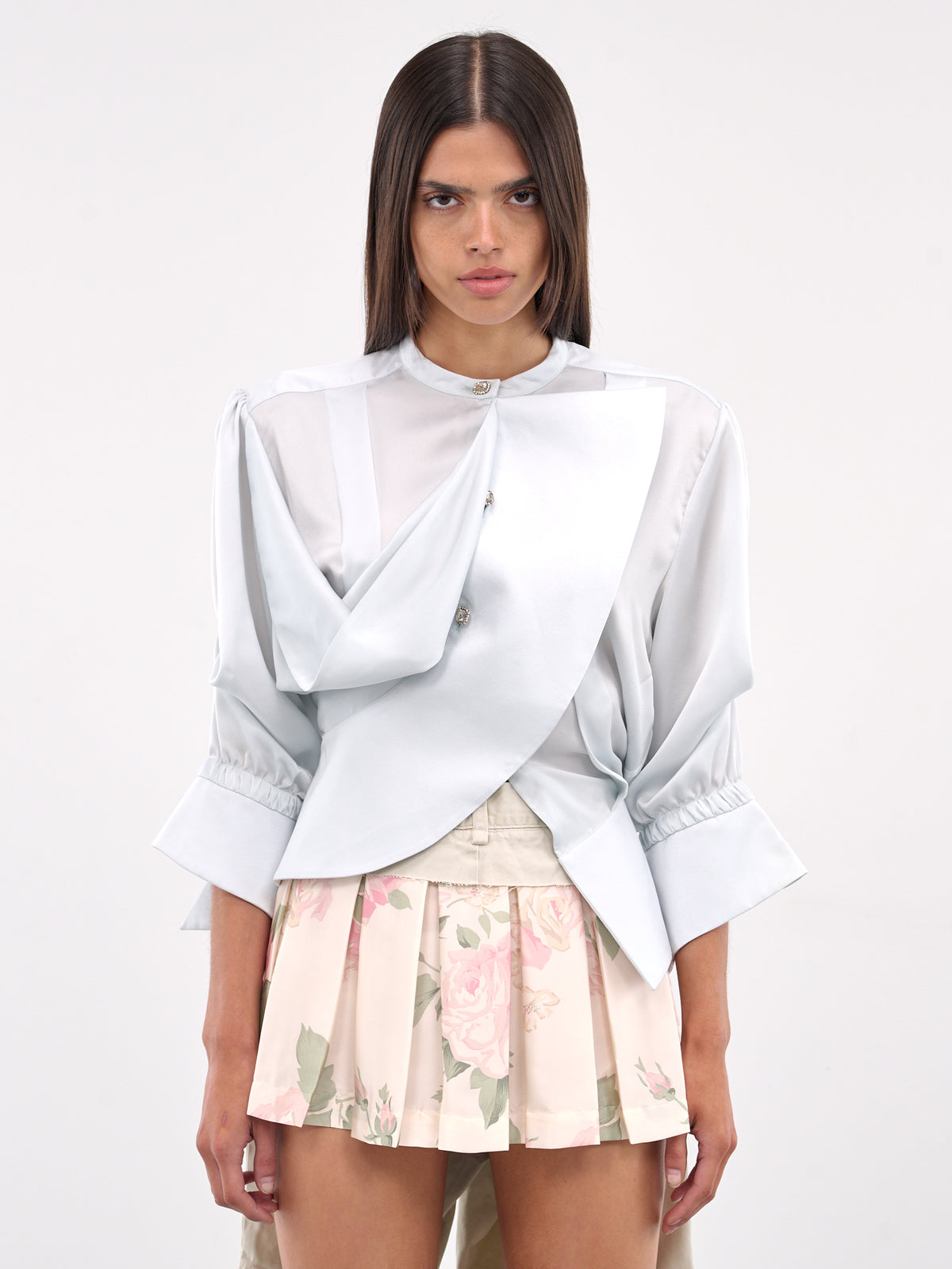 Twisted Blouse (T002-BABY-BLUE)