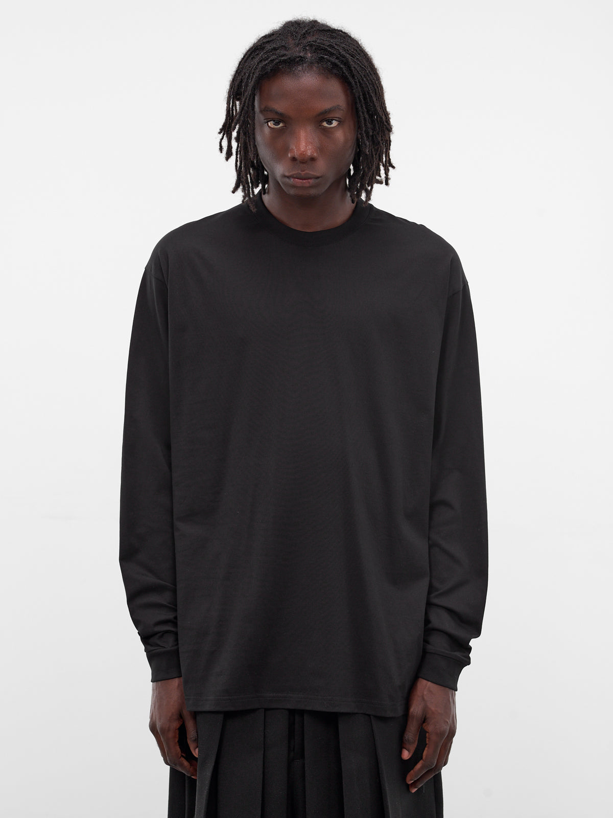 Black Cotton Long Sleeve Tee (T003-C001-BLACK)