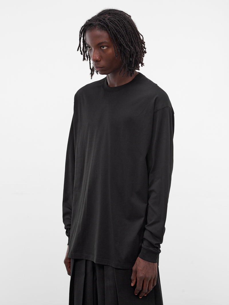 Black Cotton Long Sleeve Tee (T003-C001-BLACK)