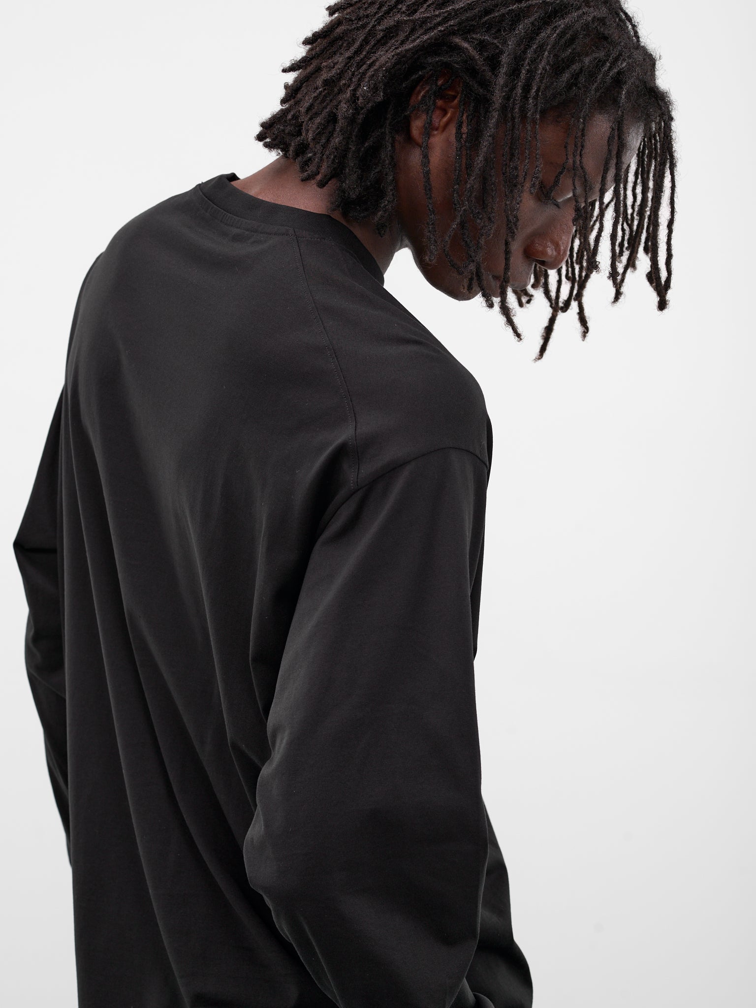 Black Cotton Long Sleeve Tee (T003-C001-BLACK)