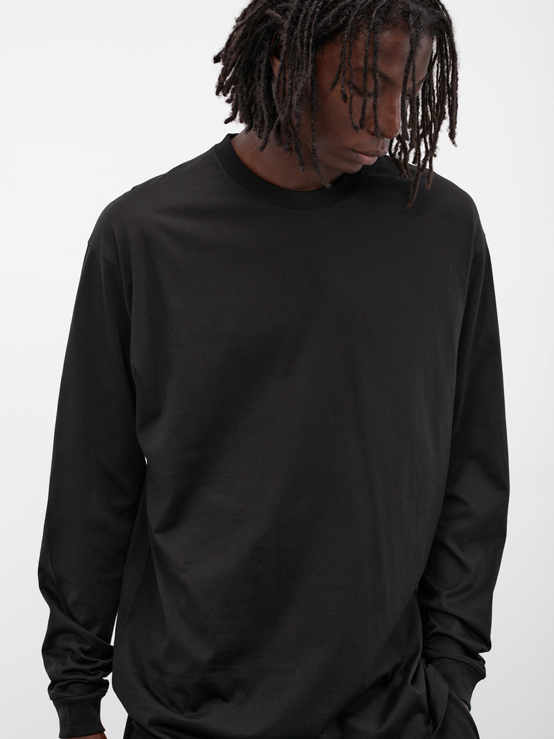 Black Cotton Long Sleeve Tee (T003-C001-BLACK)
