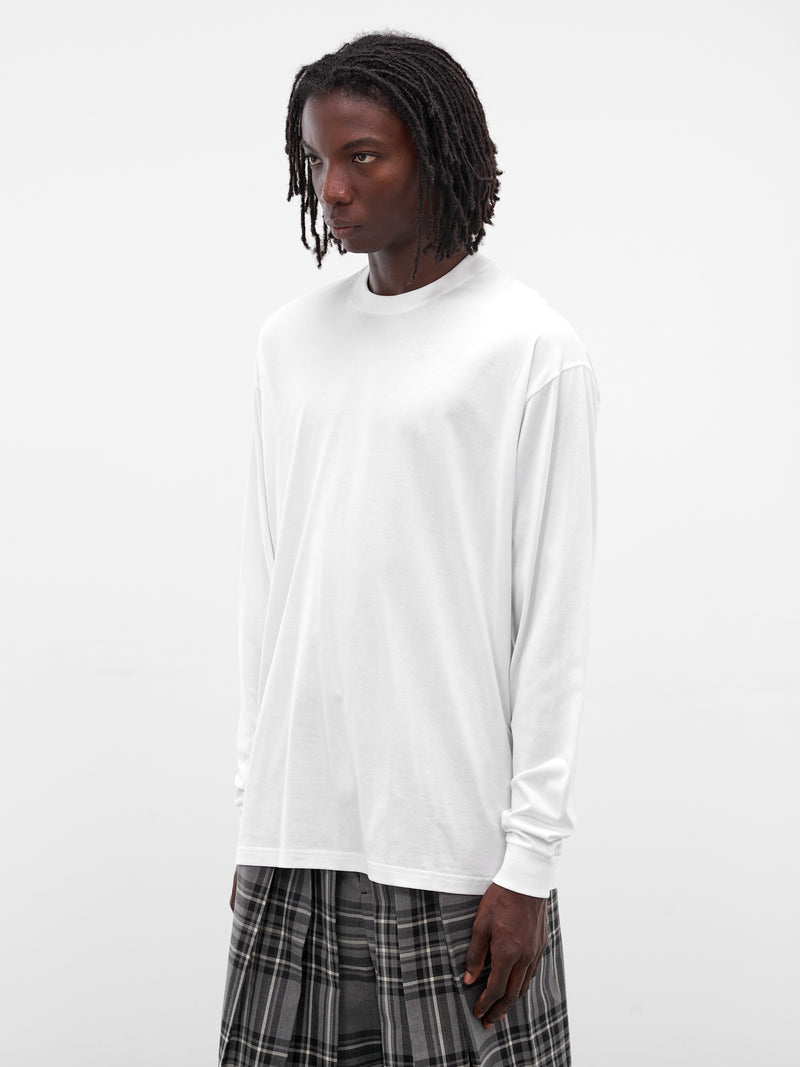 White Cotton Long Sleeve Tee (T003-C001-WHITE)