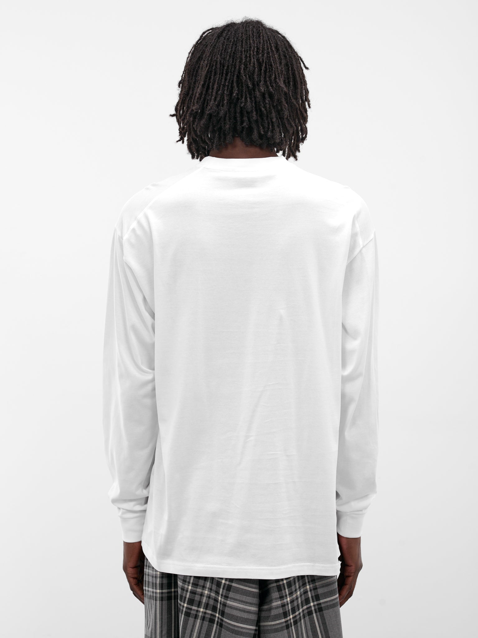 White Cotton Long Sleeve Tee (T003-C001-WHITE)