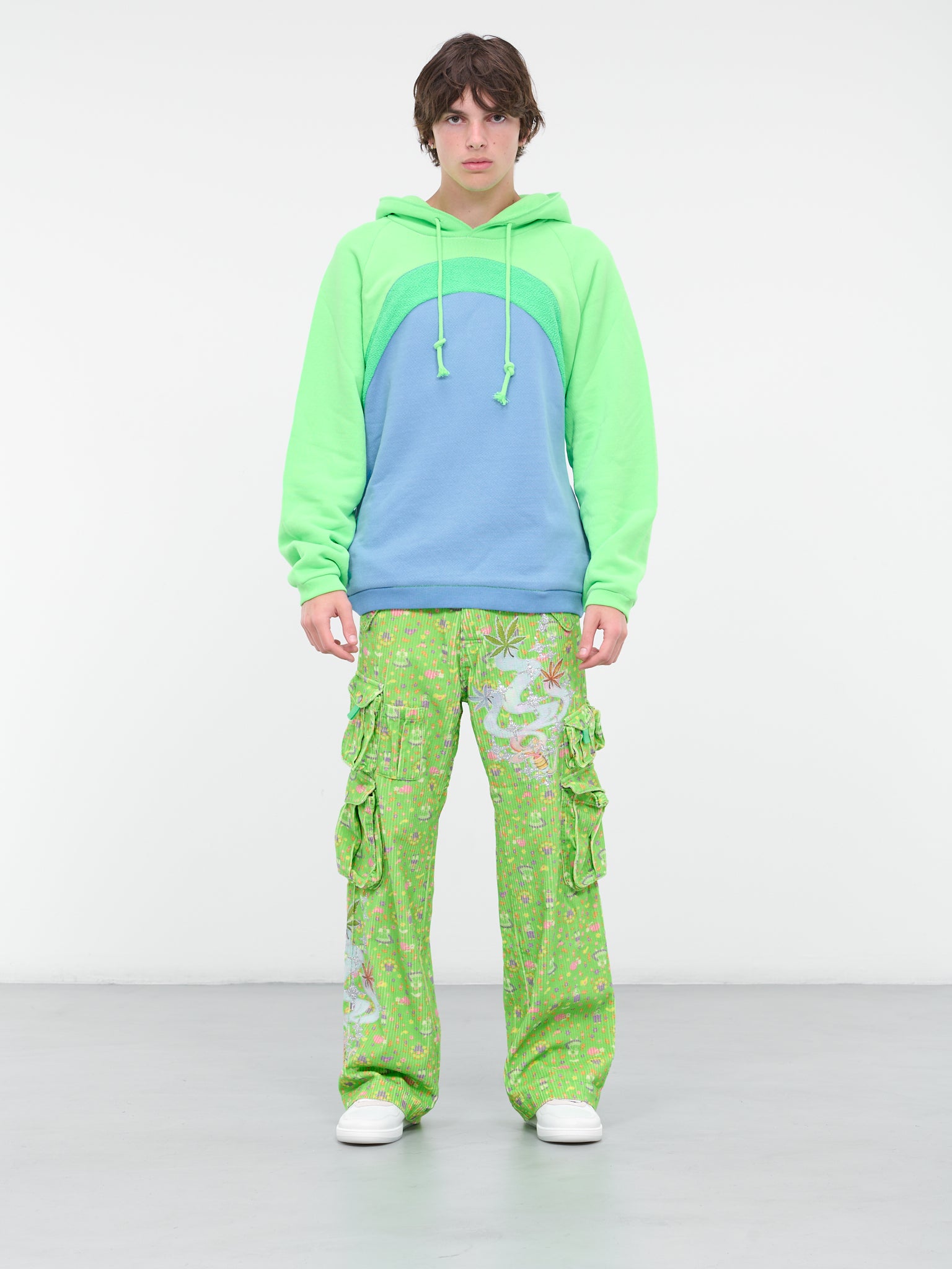 Corduroy Cargo Pants (P001-GREEN)