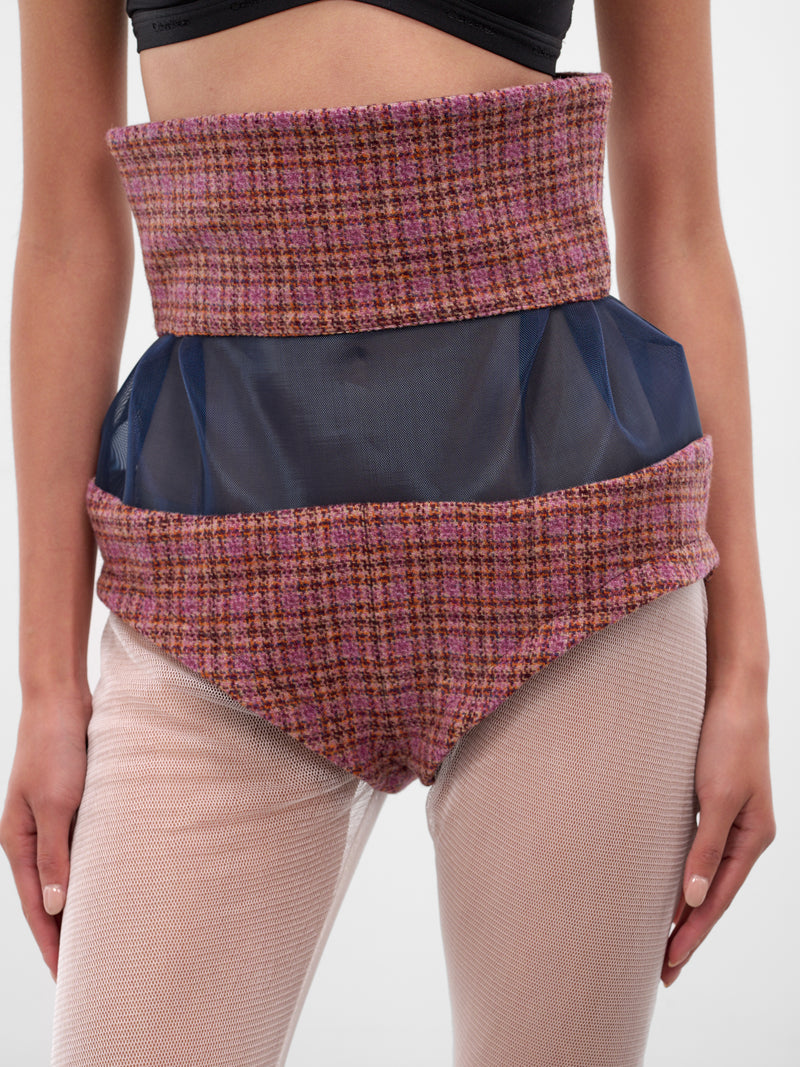 Lauterbach Tweed-Mesh Micro Shorts (T04-11-ROSEWOOD-TWEED)